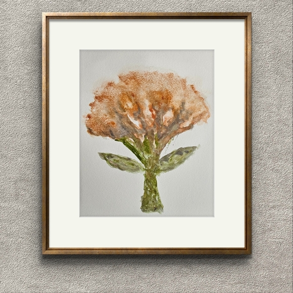 Gold brocoli painting in watercolor - Picture 1 of 4